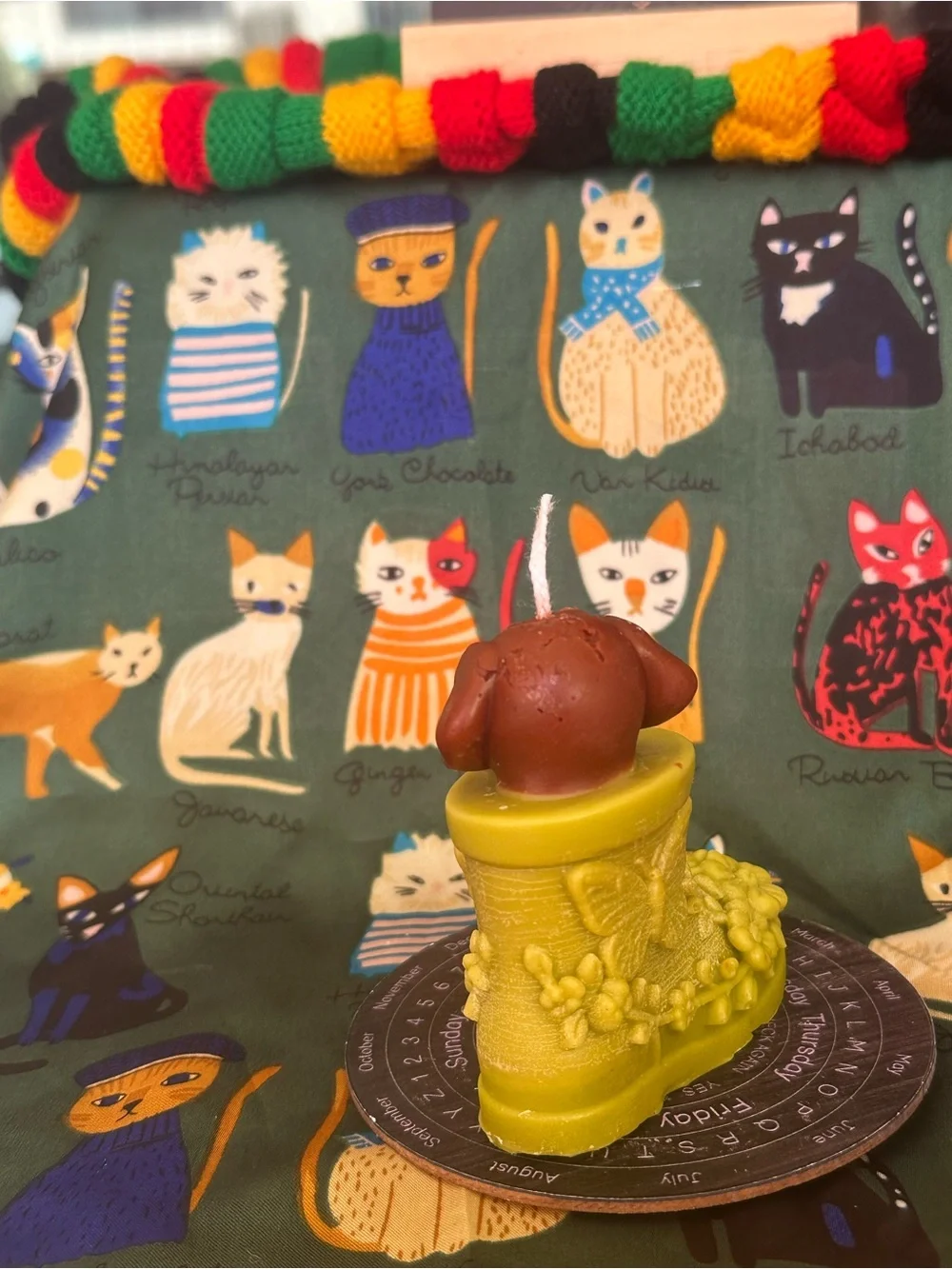 Puppy in the Garden Boot Candle